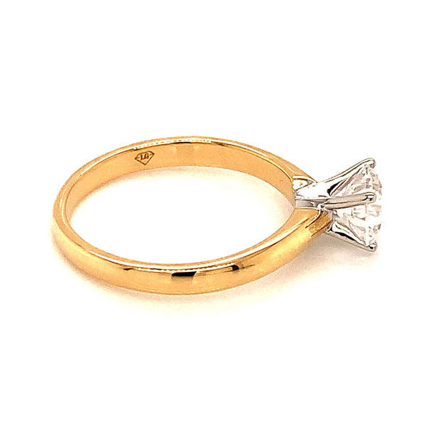 (LD) Anillo con diamante de laboratorio en oro amarillo 14kt. - DGjoyeros