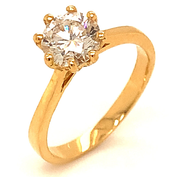 (LD) Anillo con diamante de laboratorio en oro amarillo 18kt. - DGjoyeros