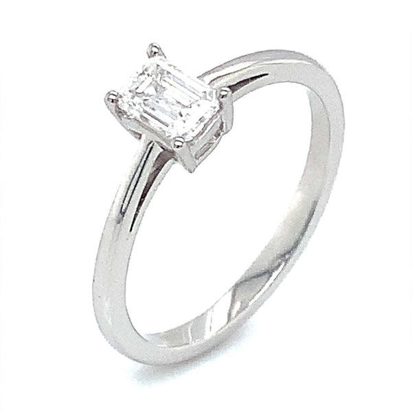 (LD) Anillo con diamante de laboratorio en oro blanco 14kt. - DGjoyeros