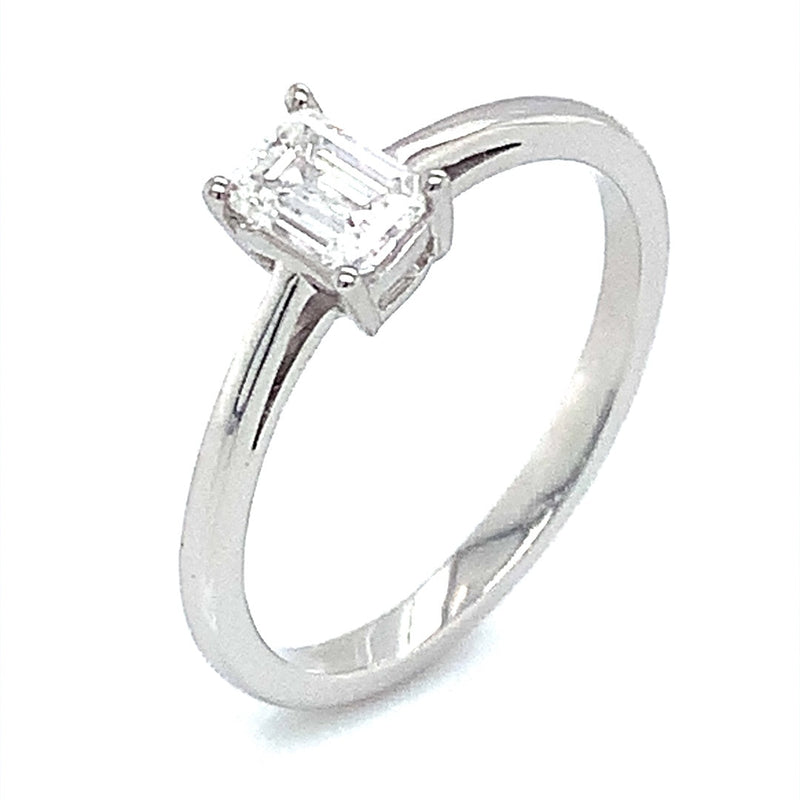 (LD) Anillo con diamante de laboratorio en oro blanco 14kt. - DGjoyeros