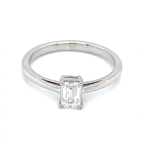 (LD) Anillo con diamante de laboratorio en oro blanco 14kt. - DGjoyeros