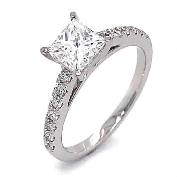 (LD) Anillo con diamante de laboratorio en oro blanco 14kt. - DGjoyeros