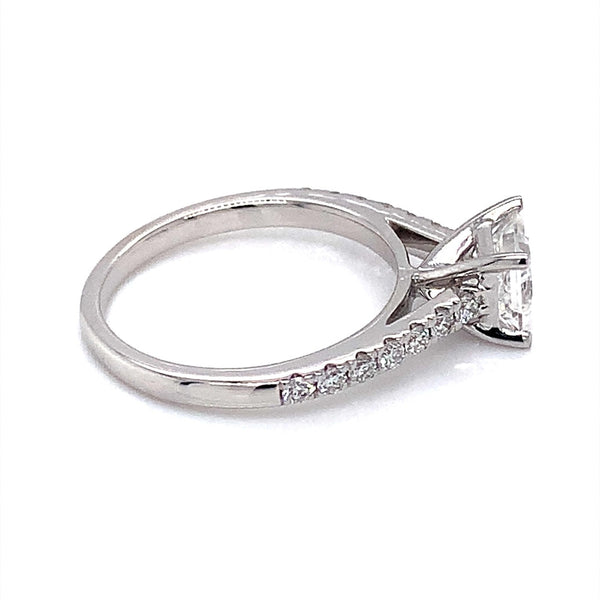 (LD) Anillo con diamante de laboratorio en oro blanco 14kt. - DGjoyeros