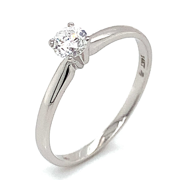 (LD) Anillo con diamante de laboratorio en oro blanco 14kt. - DGjoyeros