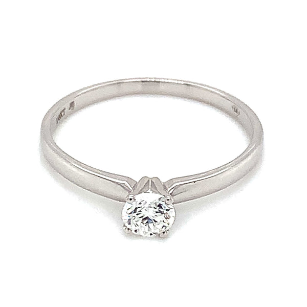 (LD) Anillo con diamante de laboratorio en oro blanco 14kt. - DGjoyeros