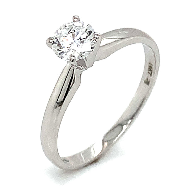 (LD) Anillo con diamante de laboratorio en oro blanco 14kt. - DGjoyeros