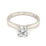 (LD) Anillo con diamante de laboratorio en oro blanco 14kt. - DGjoyeros