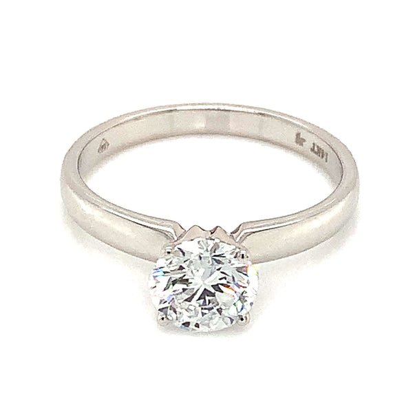(LD) Anillo con diamante de laboratorio en oro blanco 14kt. - DGjoyeros