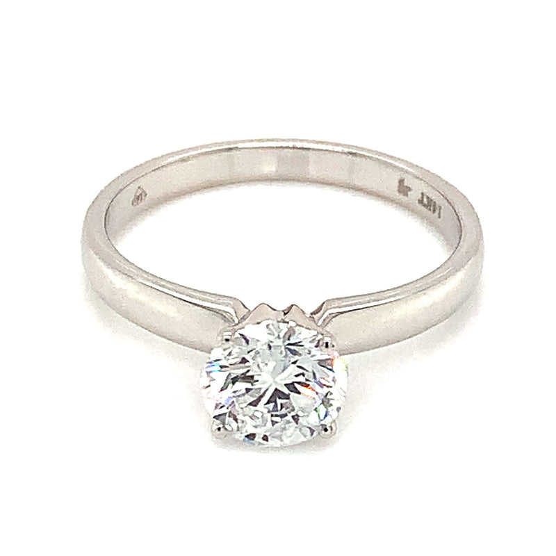 (LD) Anillo con diamante de laboratorio en oro blanco 14kt. - DGjoyeros