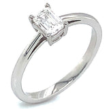 (LD) Anillo con diamante de laboratorio en oro blanco 14kt. D-0.50Cts.