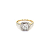(LD)  Anillo con diamantes de laboratorio en oro amarillo 14kt. - DGjoyeros