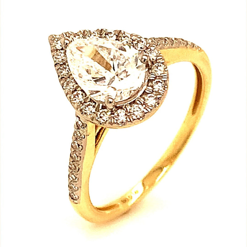 (LD) Anillo con diamantes de laboratorio en oro amarillo 14kt. - DGjoyeros