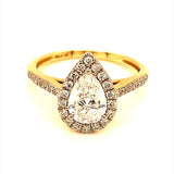(LD) Anillo con diamantes de laboratorio en oro amarillo 14kt. - DGjoyeros