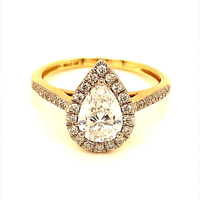 (LD) Anillo con diamantes de laboratorio en oro amarillo 14kt. - DGjoyeros