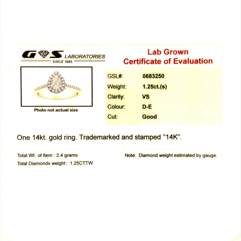 (LD) Anillo con diamantes de laboratorio en oro amarillo 14kt. - DGjoyeros