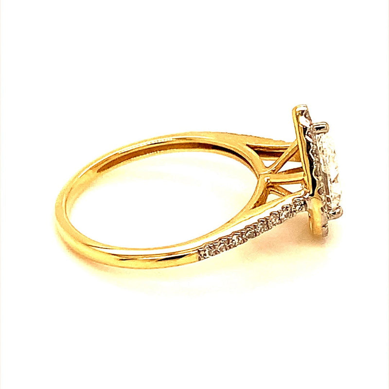 (LD) Anillo con diamantes de laboratorio en oro amarillo 14kt. - DGjoyeros