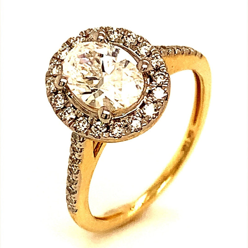 (LD) Anillo con diamantes de laboratorio en oro amarillo 14kt. - DGjoyeros