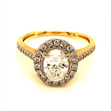 (LD) Anillo con diamantes de laboratorio en oro amarillo 14kt. - DGjoyeros
