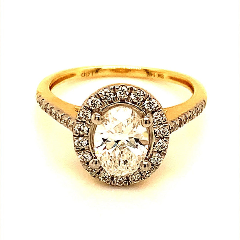 (LD) Anillo con diamantes de laboratorio en oro amarillo 14kt. - DGjoyeros