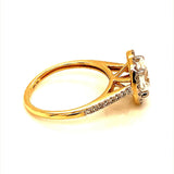 (LD) Anillo con diamantes de laboratorio en oro amarillo 14kt. - DGjoyeros