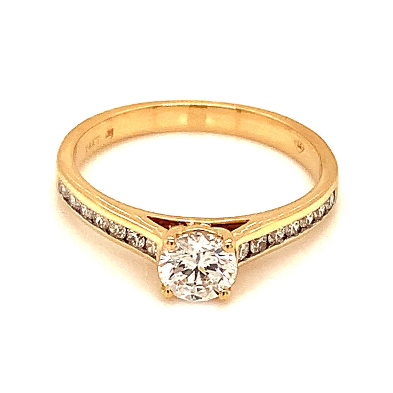 (LD) Anillo con diamantes de laboratorio en oro amarillo 14kt. - DGjoyeros