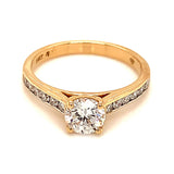 (LD) Anillo con diamantes de laboratorio en oro amarillo 14kt. - DGjoyeros