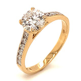 (LD) Anillo con diamantes de laboratorio en oro amarillo 14kt. - DGjoyeros