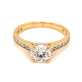 (LD) Anillo con diamantes de laboratorio en oro amarillo 14kt. - DGjoyeros
