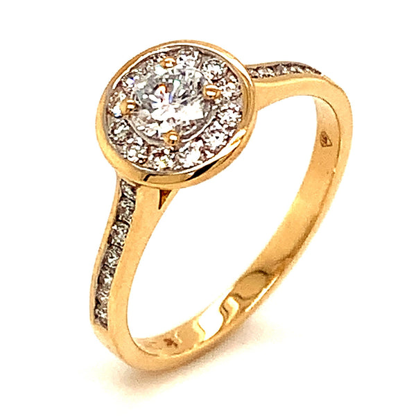 (LD) Anillo con diamantes de laboratorio en oro amarillo 14kt. - DGjoyeros