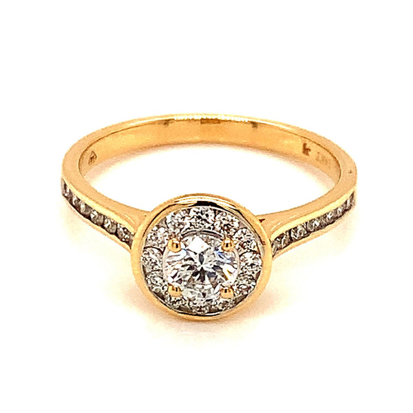 (LD) Anillo con diamantes de laboratorio en oro amarillo 14kt. - DGjoyeros