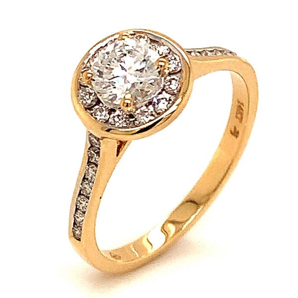 (LD) Anillo con diamantes de laboratorio en oro amarillo 14kt. - DGjoyeros