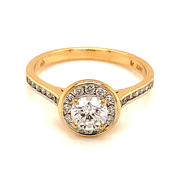 (LD) Anillo con diamantes de laboratorio en oro amarillo 14kt. - DGjoyeros