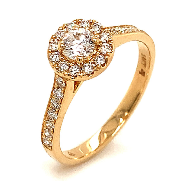 (LD) Anillo con diamantes de laboratorio en oro amarillo 14kt. - DGjoyeros