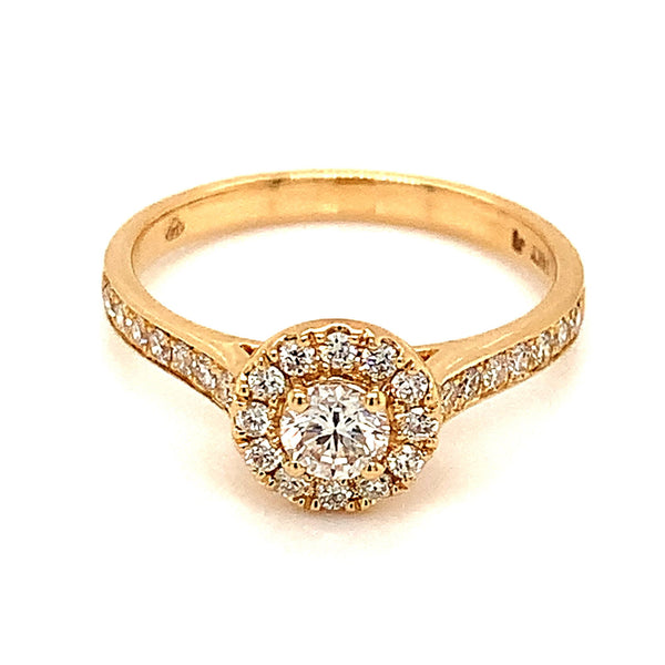 (LD) Anillo con diamantes de laboratorio en oro amarillo 14kt. - DGjoyeros