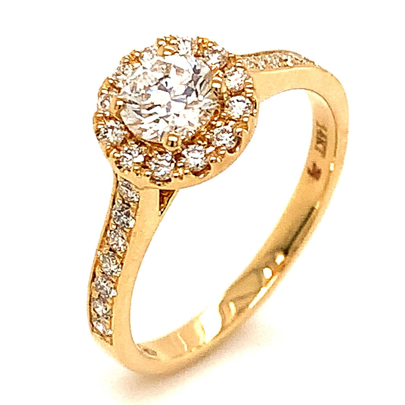 (LD) Anillo con diamantes de laboratorio en oro amarillo 14kt. - DGjoyeros