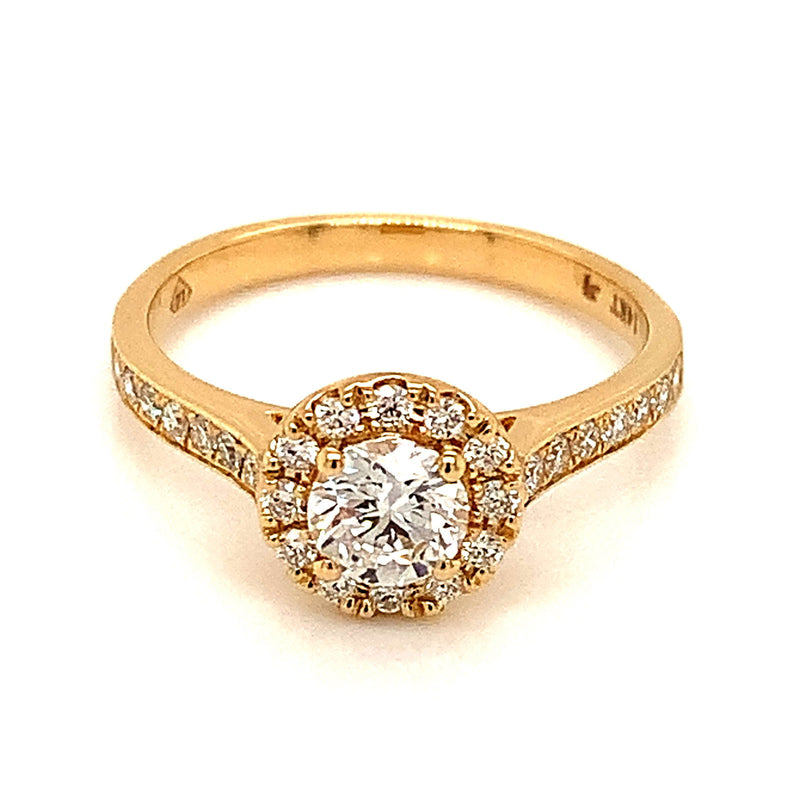 (LD) Anillo con diamantes de laboratorio en oro amarillo 14kt. - DGjoyeros