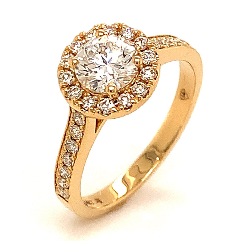 (LD) Anillo con diamantes de laboratorio en oro amarillo 14kt. - DGjoyeros