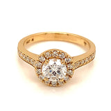 (LD) Anillo con diamantes de laboratorio en oro amarillo 14kt. - DGjoyeros