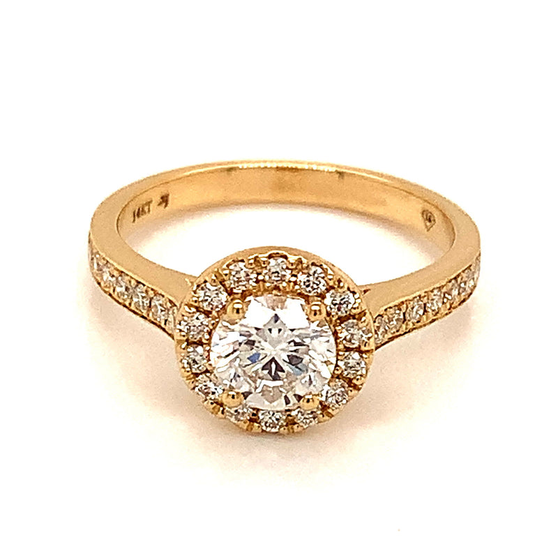 (LD) Anillo con diamantes de laboratorio en oro amarillo 14kt. - DGjoyeros