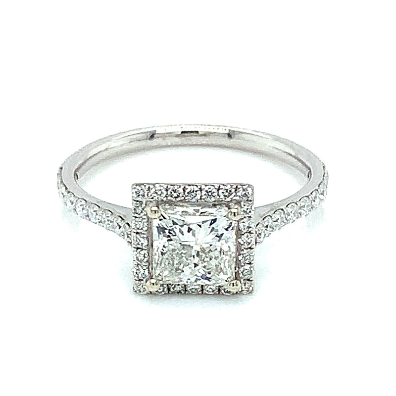 (LD) Anillo con diamantes de laboratorio  en oro blanco 14kt. - DGjoyeros