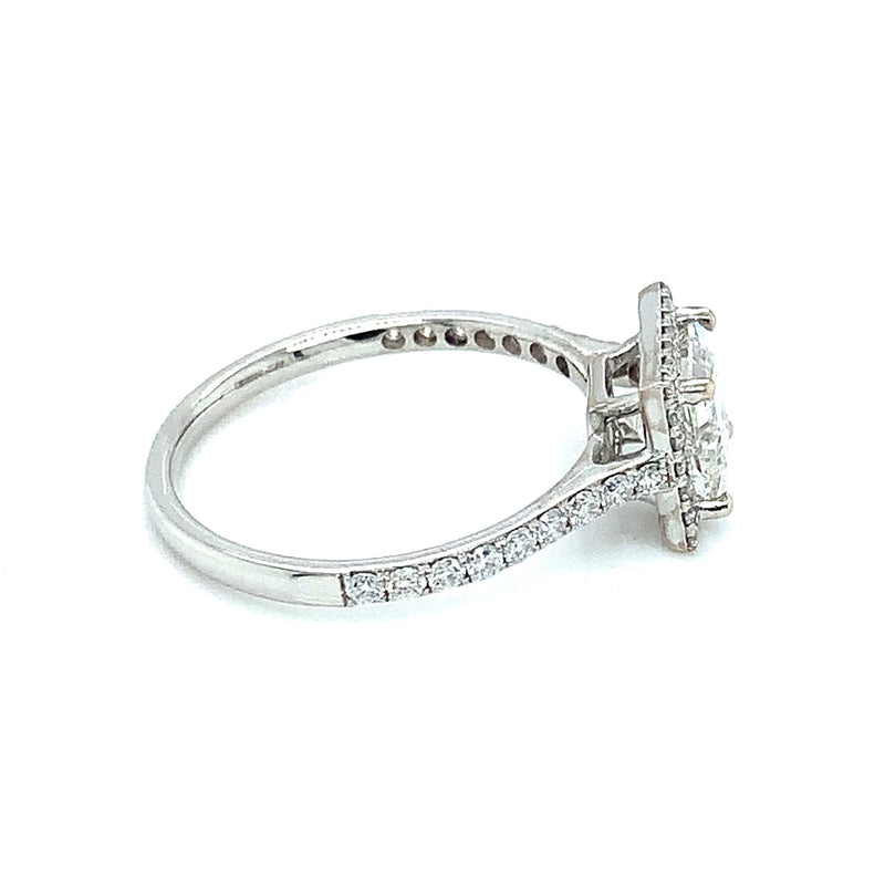 (LD) Anillo con diamantes de laboratorio  en oro blanco 14kt. - DGjoyeros
