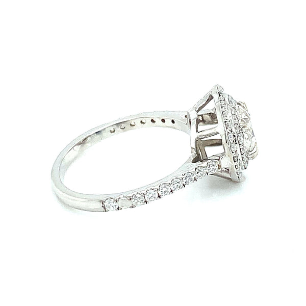 (LD) Anillo con diamantes de laboratorio en oro blanco 14kt. - DGjoyeros