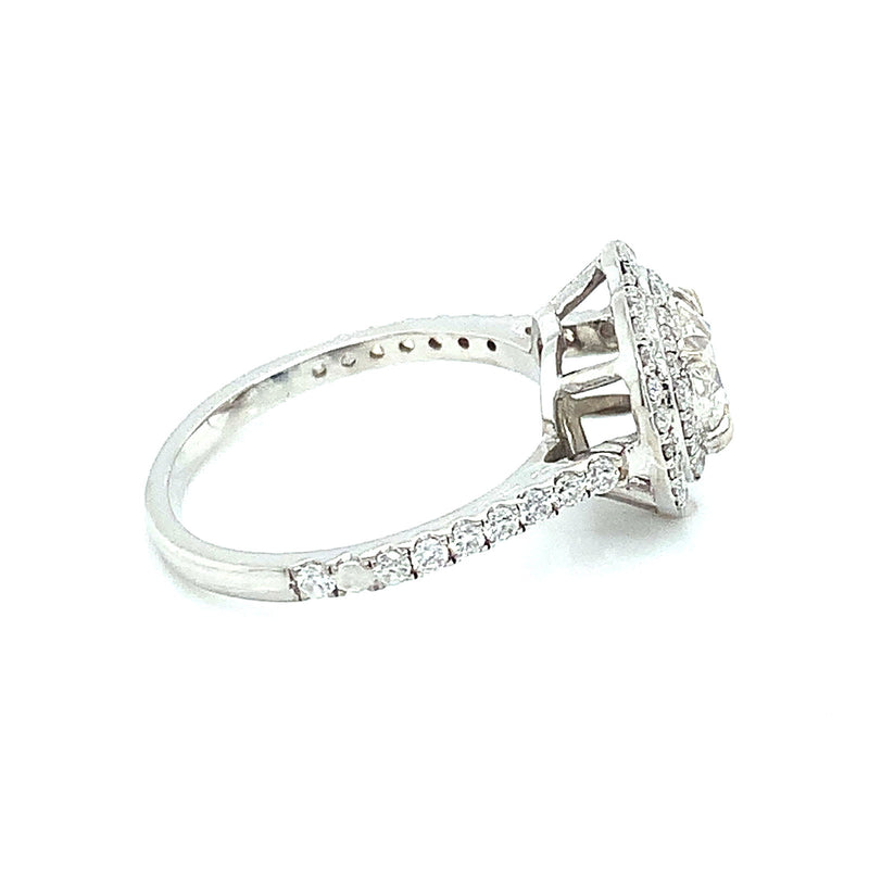 (LD) Anillo con diamantes de laboratorio en oro blanco 14kt. - DGjoyeros