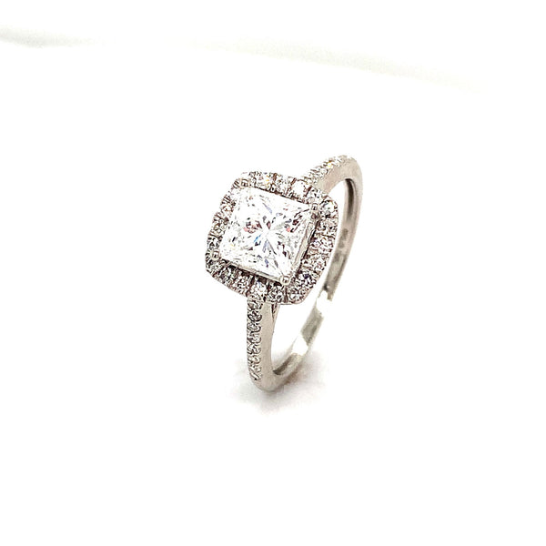 (LD) Anillo con diamantes de laboratorio en oro blanco 14kt. - DGjoyeros