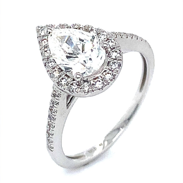 (LD) Anillo con diamantes de laboratorio en oro blanco 14kt. - DGjoyeros
