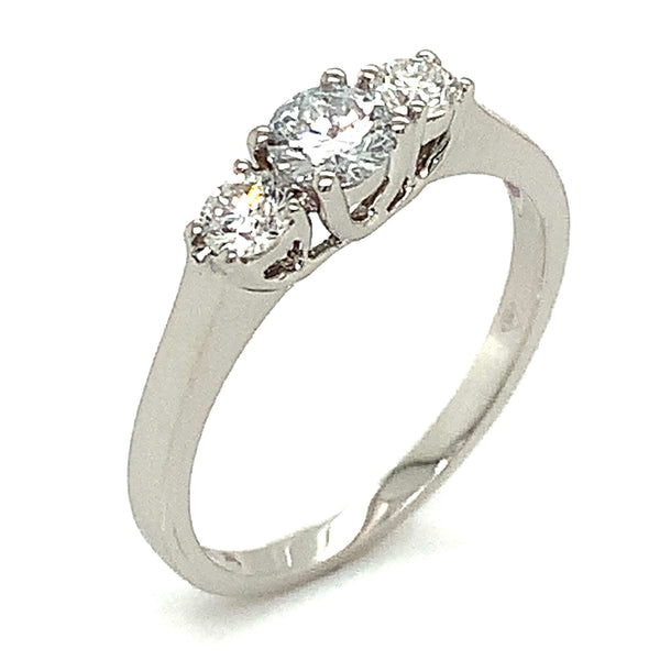(LD) Anillo con diamantes de laboratorio en oro blanco 14kt. - DGjoyeros