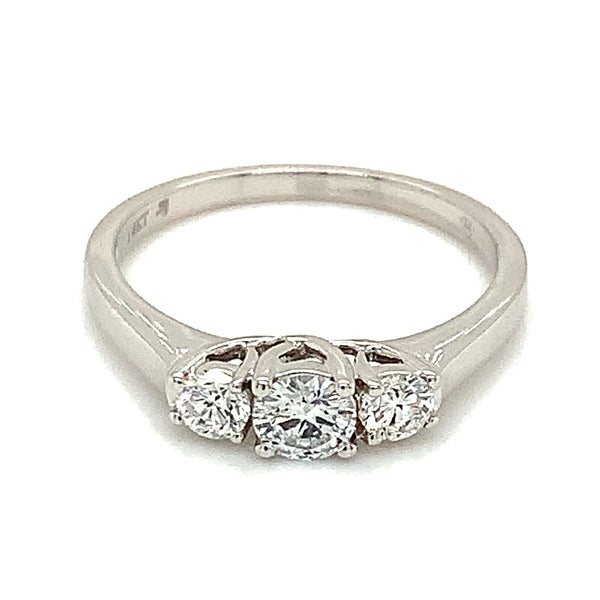 (LD) Anillo con diamantes de laboratorio en oro blanco 14kt. - DGjoyeros