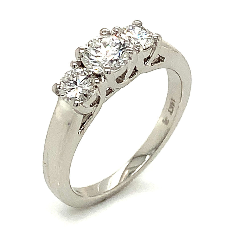(LD) Anillo con diamantes de laboratorio en oro blanco 14kt. - DGjoyeros