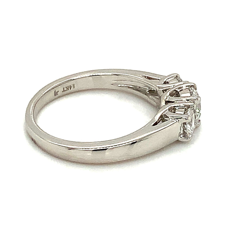 (LD) Anillo con diamantes de laboratorio en oro blanco 14kt. - DGjoyeros