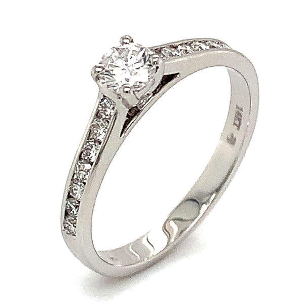 (LD) Anillo con diamantes de laboratorio en oro blanco 14kt. - DGjoyeros